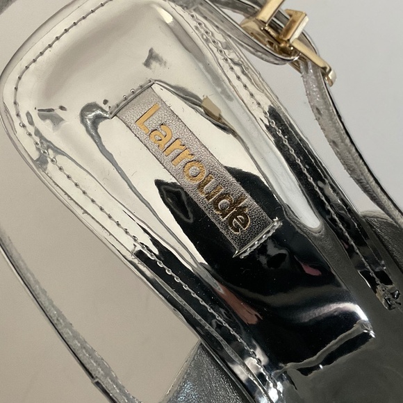 LARROUDE Ines  Silver Specchio  Pointed Toe Slingback Pumps Size 9.5 NEW - Picture 6 of 13